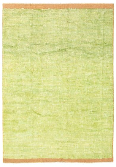 Casual  Tribal Green Area rug 6x9 Pakistani Hand-knotted 342791