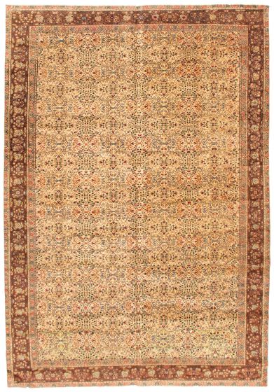 Floral  Vintage Ivory Area rug 5x8 Turkish Hand-knotted 347477