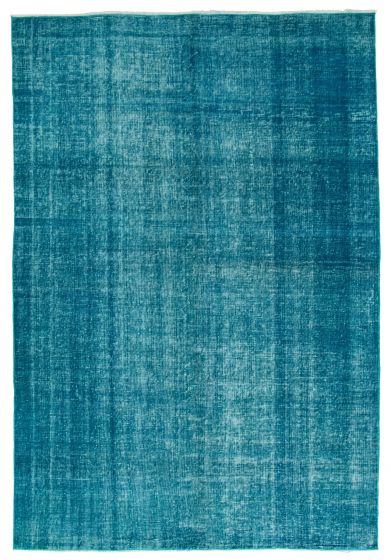 Overdyed  Traditional Green Area rug 6x9 Turkish Hand-knotted 362748