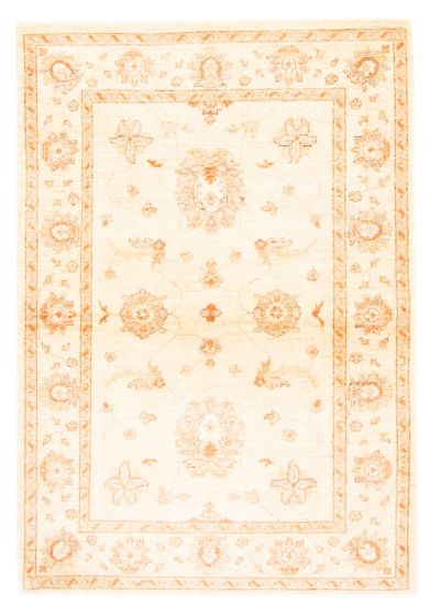 Bordered  Traditional Ivory Area rug 3x5 Pakistani Hand-knotted 379943