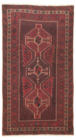 Bordered  Tribal Red Area rug 4x6 Turkish Hand-knotted 317888
