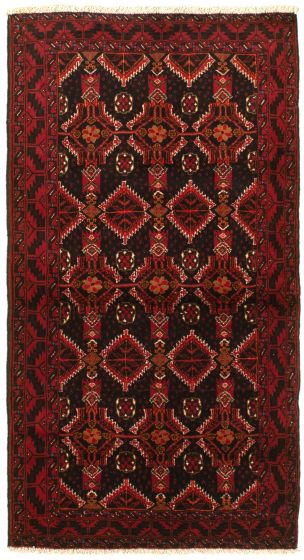 Bordered  Tribal Red Area rug 3x5 Turkish Hand-knotted 333384