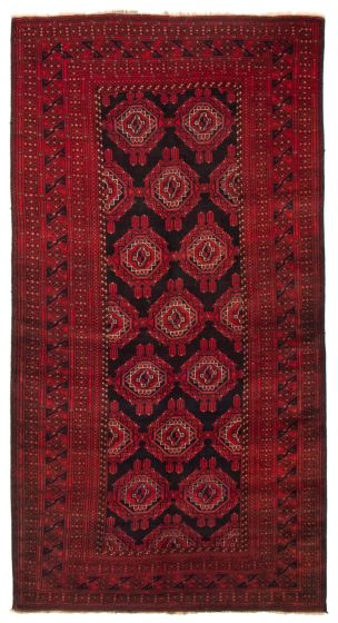 Bordered  Tribal Red Area rug 5x8 Afghan Hand-knotted 367324
