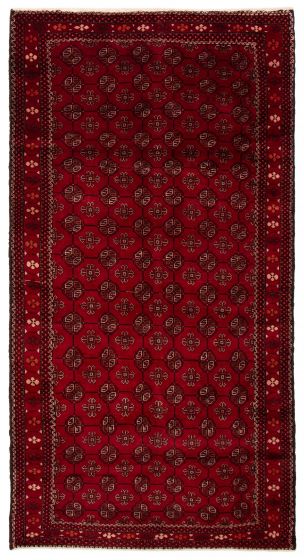 Bordered  Tribal Red Area rug Unique Afghan Hand-knotted 388906