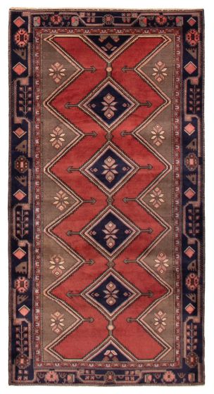 Geometric  Vintage/Distressed Red Area rug Unique Turkish Hand-knotted 389770
