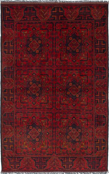 Traditional  Tribal Red Area rug 3x5 Afghan Hand-knotted 235712