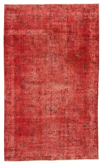 Overdyed  Transitional Red Area rug Unique Turkish Hand-knotted 361248