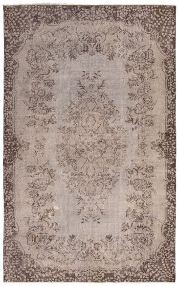 Bordered  Transitional Grey Area rug 6x9 Turkish Hand-knotted 363471
