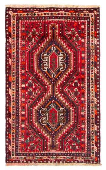 Bordered  Traditional Red Area rug 3x5 Persian Hand-knotted 372947