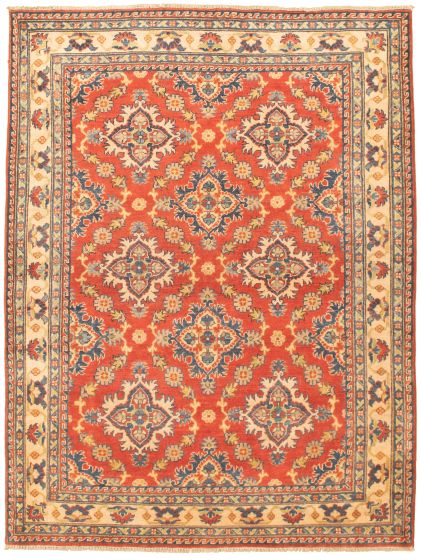 Bordered  Tribal Red Area rug 4x6 Afghan Hand-knotted 325972