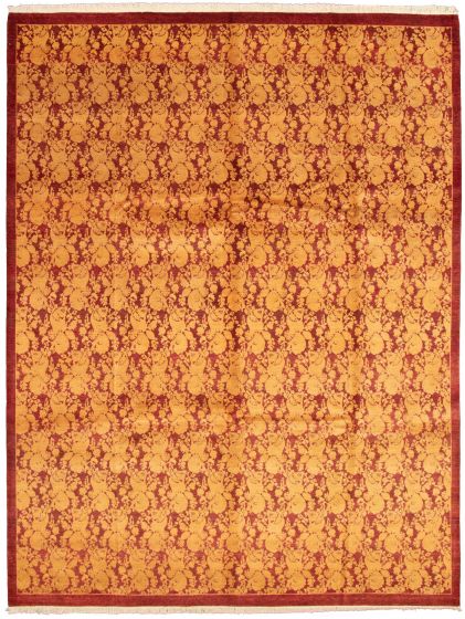 Floral  Transitional Red Area rug 9x12 Pakistani Hand-knotted 338027