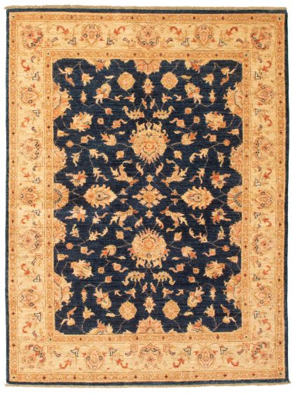Bordered  Traditional Blue Area rug 4x6 Afghan Hand-knotted 346709