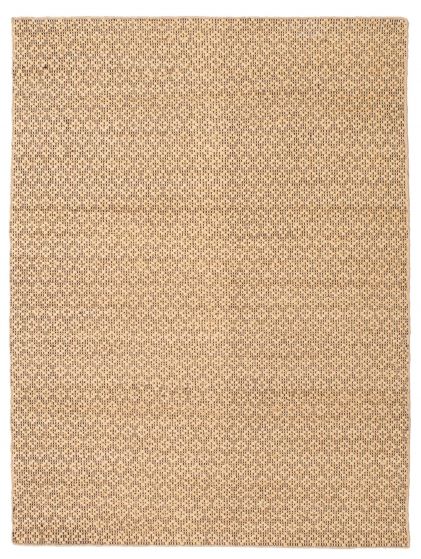 Flat-weaves & Kilims  Tribal Ivory Area rug 4x6 Indian Flat-Weave 349374