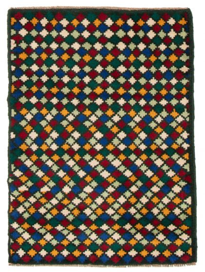 Bohemian  Tribal Green Area rug 3x5 Afghan Hand-knotted 354421