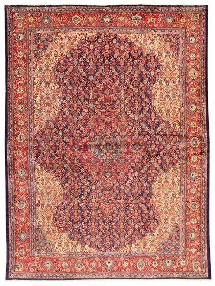 Bordered  Traditional Blue Area rug 9x12 Persian Hand-knotted 366430
