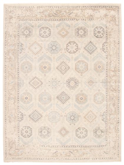 Bordered  Traditional Yellow Area rug 9x12 Indian Hand-knotted 370509