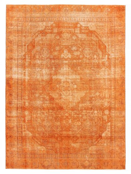 Overdyed  Transitional Orange Area rug 9x12 Turkish Hand-knotted 391337