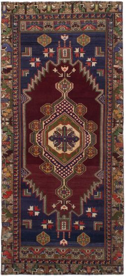 Bordered  Vintage Red Area rug Unique Turkish Hand-knotted 258098
