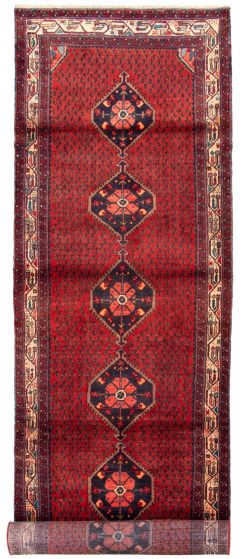 Bordered  Traditional Red Runner rug 17-ft-runner Persian Hand-knotted 325152