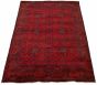 Bordered  Tribal Red Area rug 4x6 Afghan Hand-knotted 311821