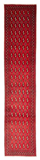 Bordered  Traditional Red Runner rug 10-ft-runner Afghan Hand-knotted 379128