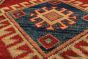 Geometric  Traditional Red Runner rug 11-ft-runner Afghan Hand-knotted 221667