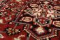 Geometric  Traditional Red Runner rug 20-ft-runner Indian Hand-knotted 223395