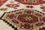Geometric  Traditional Ivory Runner rug 10-ft-runner Indian Hand-knotted 233239