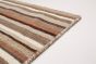 Bohemian  Stripes Brown Area rug 4x6 Indian Flat-weave 259702