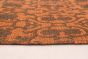 Indian Collage 4'9" x 6'9" Handmade Chenille Burnt Orange Rug