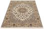 Bordered  Traditional Ivory Area rug 5x8 Persian Hand-knotted 307144