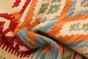 Turkish Bold and Colorful 4'2" x 6'2" Flat-Weave Wool Kilim 