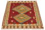 Bordered  Geometric Red Area rug 4x6 Turkish Flat-weave 316062