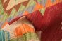 Turkish Bold and Colorful 4'10" x 6'6" Flat-Weave Wool Kilim 