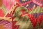 Turkish Bold and Colorful 6'0" x 9'5" Flat-weave Wool Pink Kilim