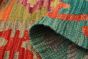 Turkish Bold and Colorful 13'2" x 16'5" Flat-weave Wool Green Kilim