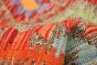 Turkish Bold and Colorful 3'5" x 4'11" Flat-Weave Wool Kilim 