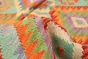 Turkish Bold and Colorful 5'1" x 6'5" Flat-weave Wool Multi Kilim