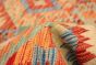 Turkish Bold and Colorful 4'1" x 5'10" Flat-Weave Wool Kilim 