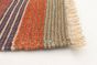 Indian Kalista 4'1" x 6'0" Flat-weave Wool Dark Red Kilim