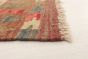 Turkish Bold and Colorful 3'4" x 3'6" Flat-weave Wool Red Kilim