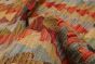 Turkish Bold and Colorful 3'4" x 4'10" Flat-Weave Wool Kilim 