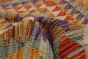 Turkish Bold and Colorful 4'3" x 5'9" Flat-Weave Wool Kilim 