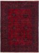 Bordered  Tribal Red Area rug 4x6 Afghan Hand-knotted 281157