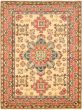 Bordered  Traditional Ivory Area rug 4x6 Afghan Hand-knotted 304892