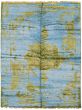Bordered  Transitional Blue Area rug 5x8 Indian Hand-knotted 306426