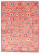 Bordered  Transitional Pink Area rug 6x9 Pakistani Hand-knotted 311054