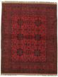 Bordered  Tribal Red Area rug 4x6 Afghan Hand-knotted 326040