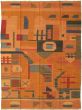 Casual  Transitional Brown Area rug 5x8 Turkish Flat-weave 335812