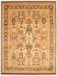 Bordered  Traditional Ivory Area rug 9x12 Pakistani Hand-knotted 337665